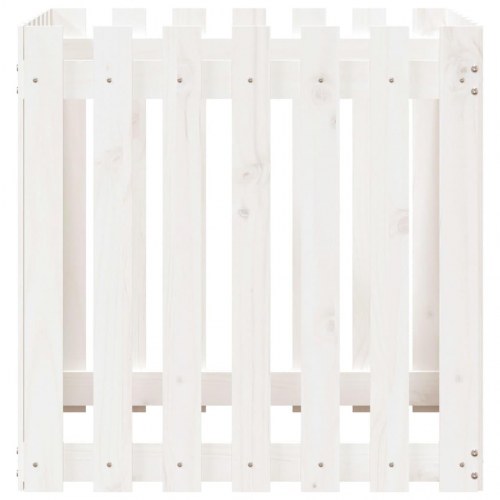 Plantekasse med stakitdesign 70 x 70 x 70 cm - hvid