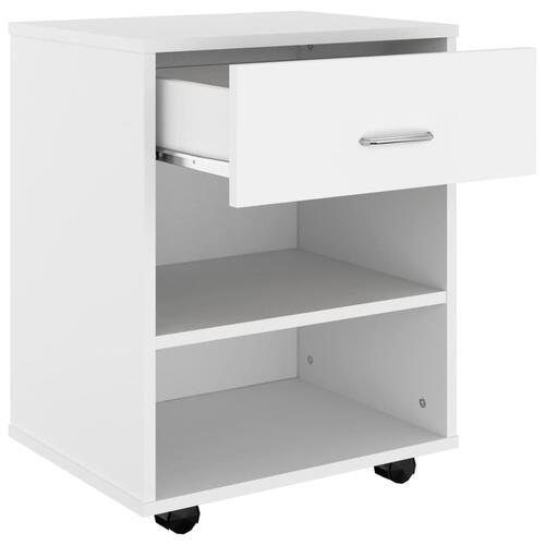 Rulleskab 46x36x59 cm konstrueret træ hvid