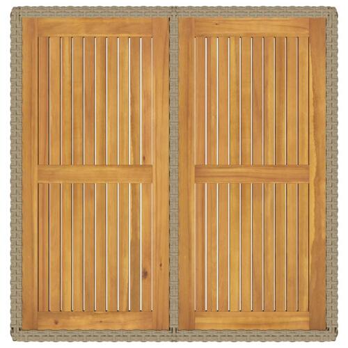 Havebord 109x107x74 cm polyrattan og massivt akacietræ beige