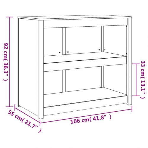 Udendørs køkkenskab 106x55x92 cm massivt fyrretræ hvid
