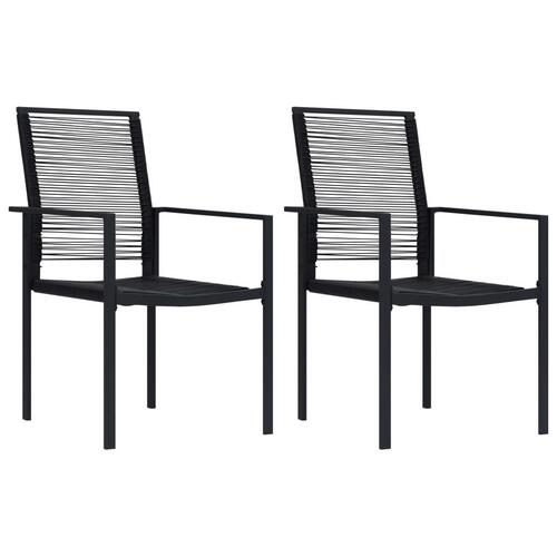 Havestole 2 stk. PVC-rattan sort