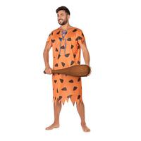 Kostume til voksne Huleboer kvinde Orange (2 Dele) XL