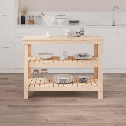 Arbejdsbord 110,5x50x80 cm massivt fyrretræ