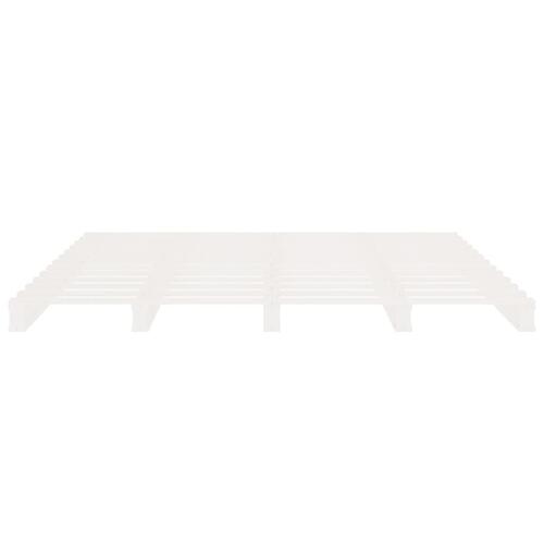 Sengeramme uden madras 140x200 cm massivt fyrretræ hvid