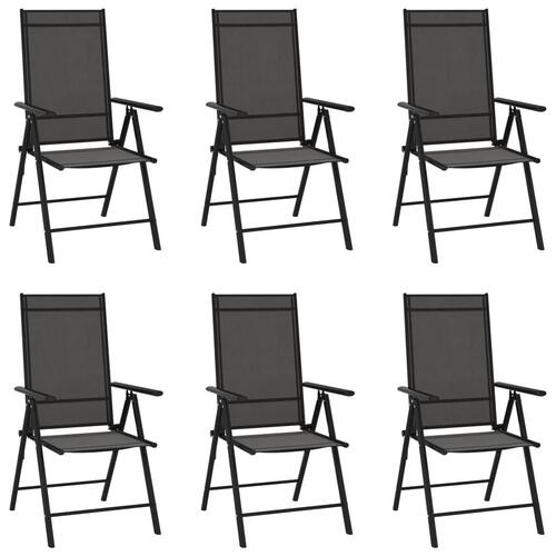 Foldbare havestole 6 stk. textilene sort
