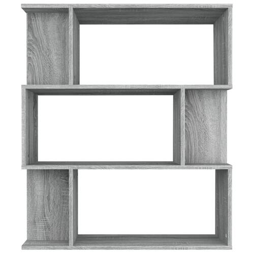 Bogreol/rumdeler 80x24x96 cm konstrueret træ grå sonoma-eg