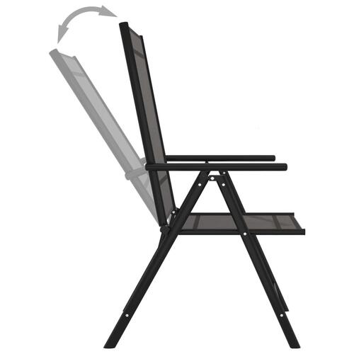 Foldbare havestole 6 stk. textilene sort