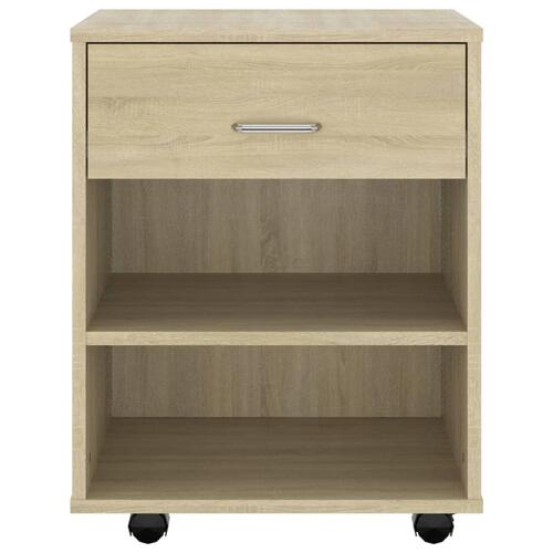Skab med hjul 46x36x59 cm konstrueret træ sonoma-eg
