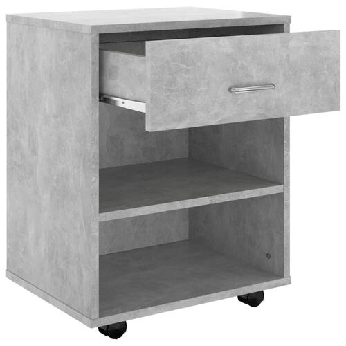 Rulleskab 46x36x59 cm konstrueret træ betongrå