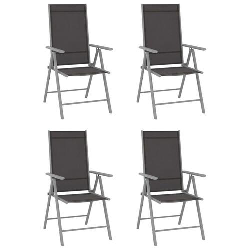 Foldbare havestole 4 stk. textilene sort