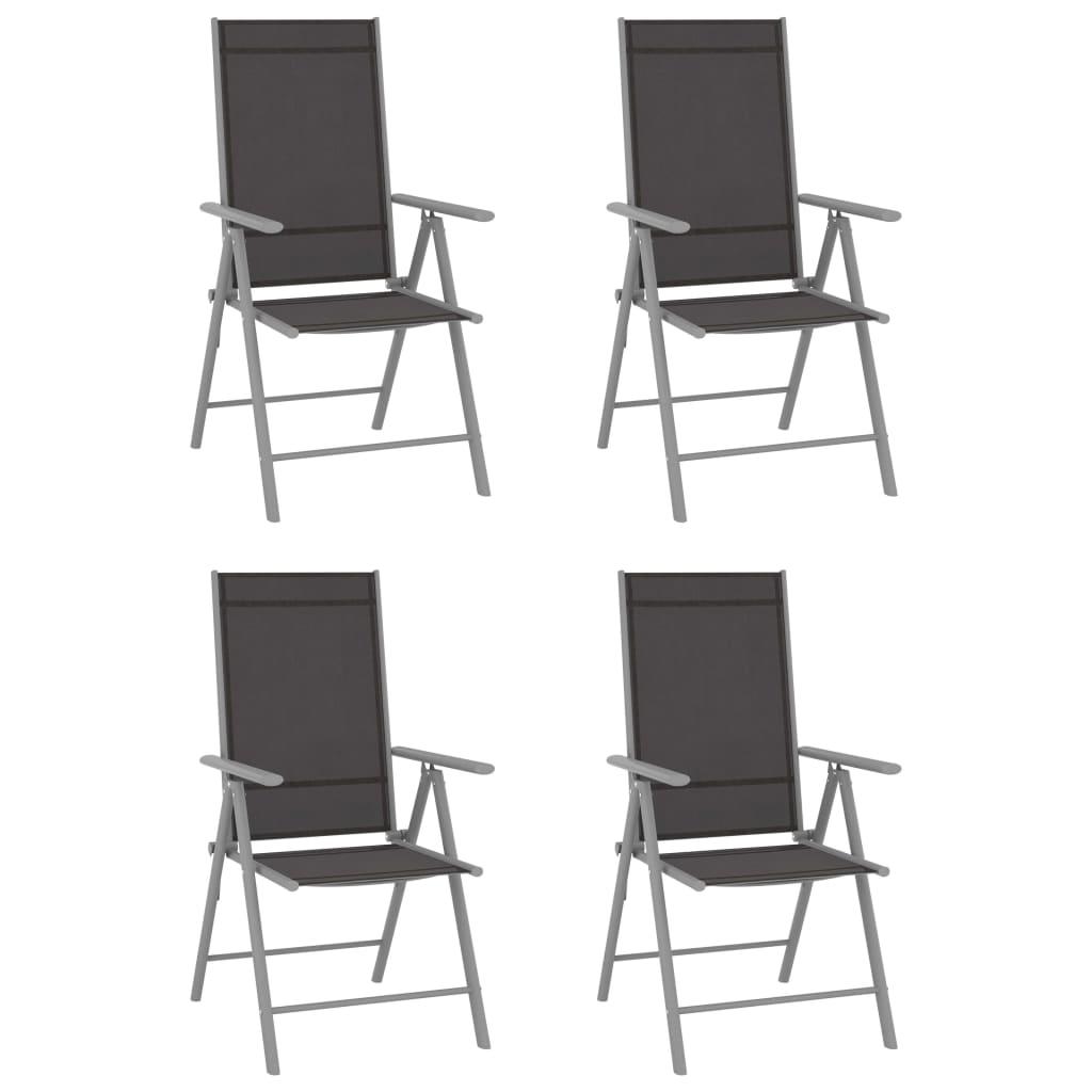 Foldbare havestole 4 stk. textilene sort