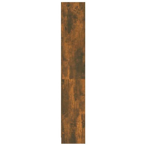 Bogreol m. 4 hylder 60x24x142 cm konstrueret træ røget egetræ