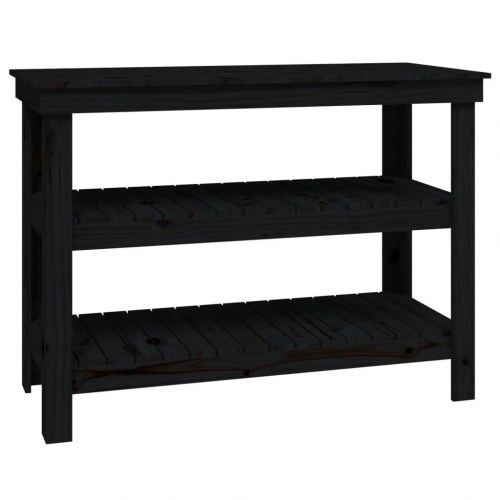 Arbejdsbord 110,5x50x80 cm massivt fyrretræ sort