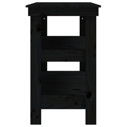 Arbejdsbord 110,5x50x80 cm massivt fyrretræ sort