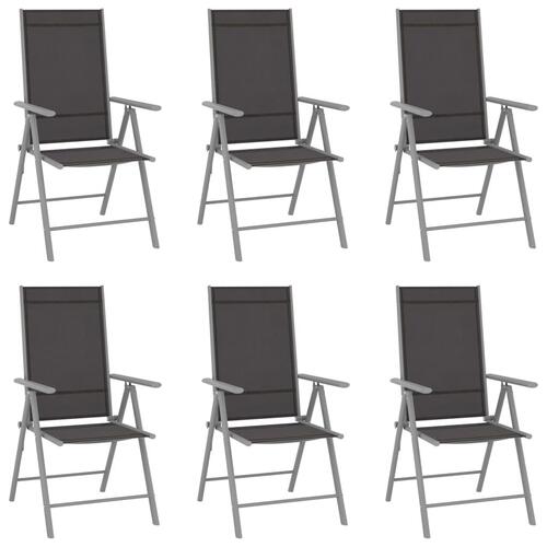 Foldbare havestole 6 stk. textilene sort