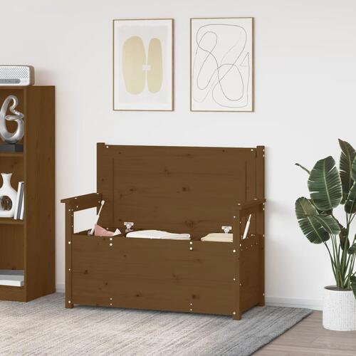 Bænk 112,5x51,5x96,5 cm massivt fyrretræ Gyldenbrun