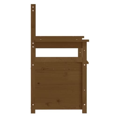 Bænk 112,5x51,5x96,5 cm massivt fyrretræ Gyldenbrun