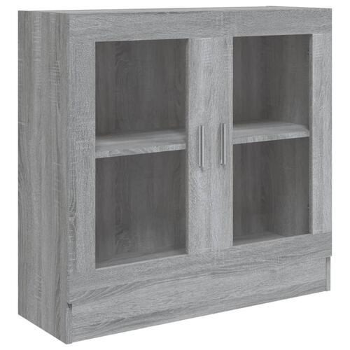 Vitrineskab 82,5x30,5x80 cm konstrueret træ grå sonoma-eg