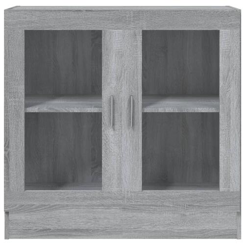 Vitrineskab 82,5x30,5x80 cm konstrueret træ grå sonoma-eg