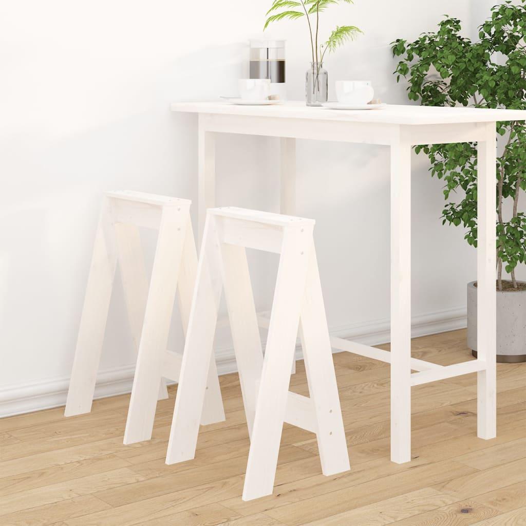 Taburetter 2 stk. 40x40x75 cm massivt fyrretræ hvid