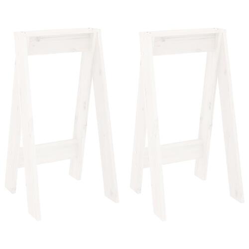 Taburetter 2 stk. 40x40x75 cm massivt fyrretræ hvid