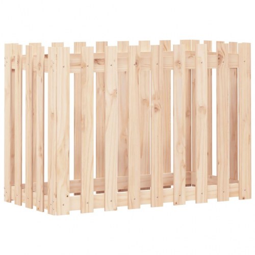 Højbed med stakitdesign 100×50×70 cm - massivt fyrretræ (ubehandlet)