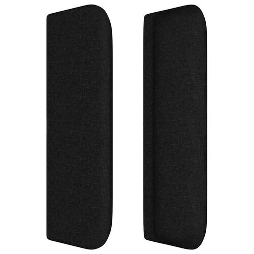 Sengegavl med kanter 83x16x78/128 cm stof sort