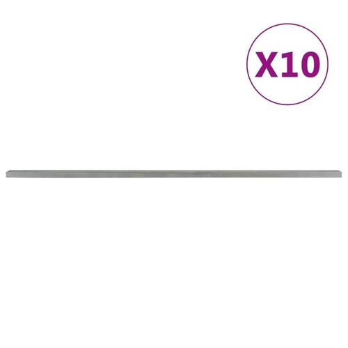 Stolper til havehegn 10 stk. 220 cm stål sølvfarvet