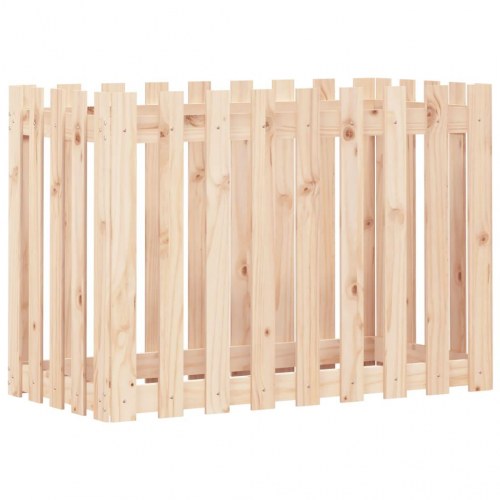 Højbed med stakitdesign 100×50×70 cm - massivt fyrretræ (ubehandlet)