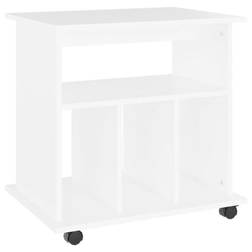 Rulleskab 60x45x60 cm konstrueret træ hvid