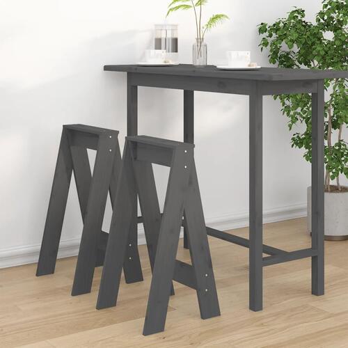 Taburetter 2 stk. 40x40x75 cm massivt fyrretræ grå