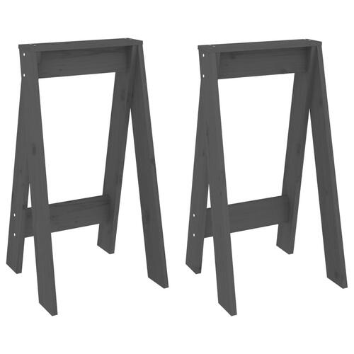 Taburetter 2 stk. 40x40x75 cm massivt fyrretræ grå