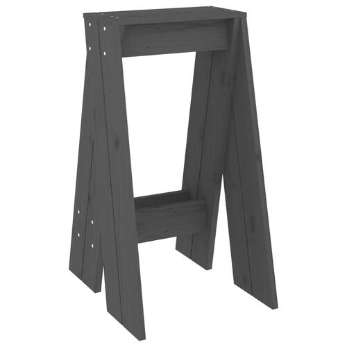 Taburetter 2 stk. 40x40x75 cm massivt fyrretræ grå