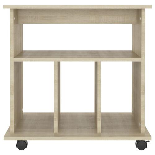 Skab med hjul 60x45x60 cm konstrueret træ sonoma-eg