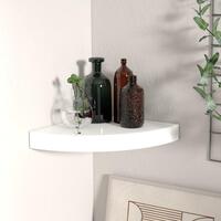 Hjørnehylde 25x25x3,8 cm MDF hvid højglans