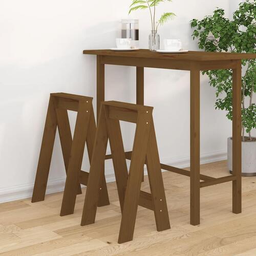 Taburetter 2 stk. 40x40x75 cm massivt fyrretræ gyldenbrun