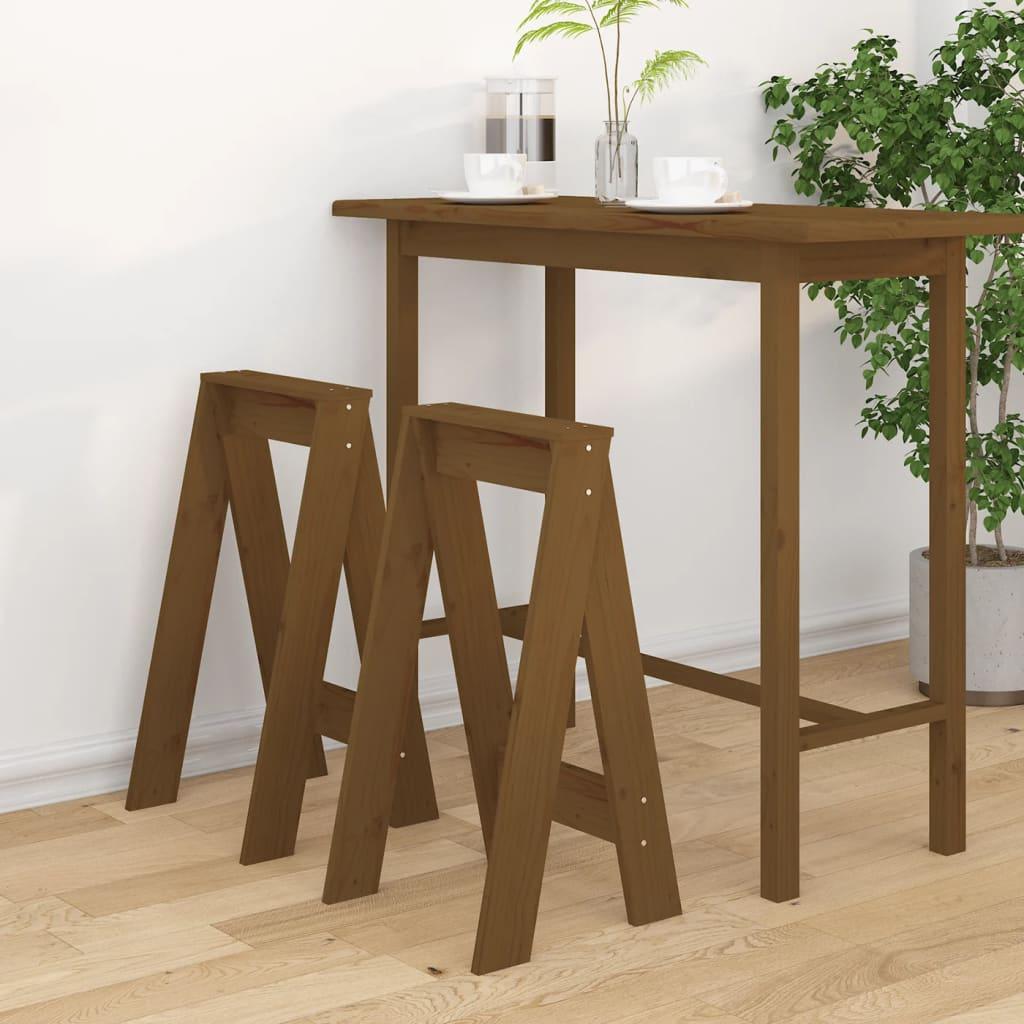 Taburetter 2 stk. 40x40x75 cm massivt fyrretræ gyldenbrun