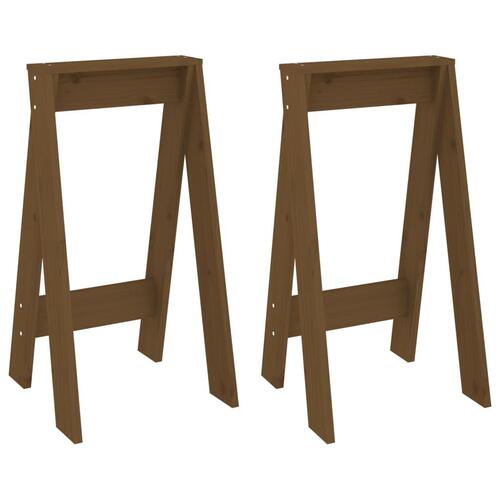 Taburetter 2 stk. 40x40x75 cm massivt fyrretræ gyldenbrun
