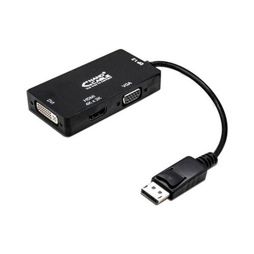 DisplayPort til VGA/DVI/HDMI-adapter 3 en 1 NANOCABLE 10.16.3301-BK Sort