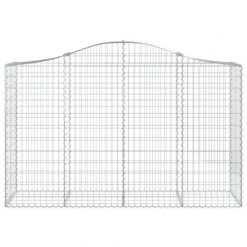 Buede gabionkurve - 8 stk. 200×50×120/140 cm i galvaniseret jern