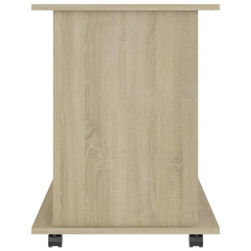 Rulleskab 60x45x60 cm konstrueret træ hvid og sonoma-eg