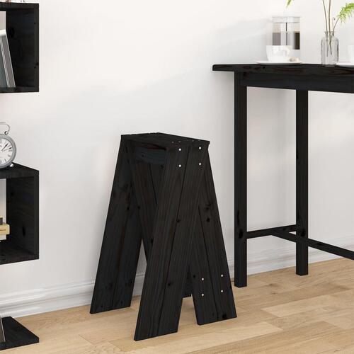 Taburetter 2 stk. 40x40x75 cm massivt fyrretræ sort