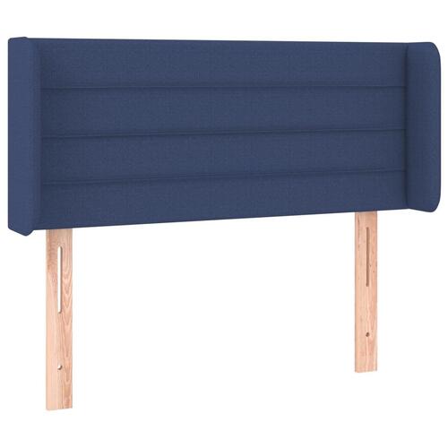 Sengegavl med kanter 83x16x78/128 cm stof blå