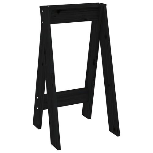 Taburetter 2 stk. 40x40x75 cm massivt fyrretræ sort