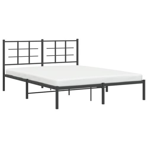 Sengeramme med sengegavl 150x200 cm metal sort