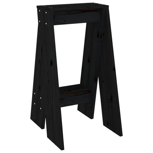 Taburetter 2 stk. 40x40x75 cm massivt fyrretræ sort