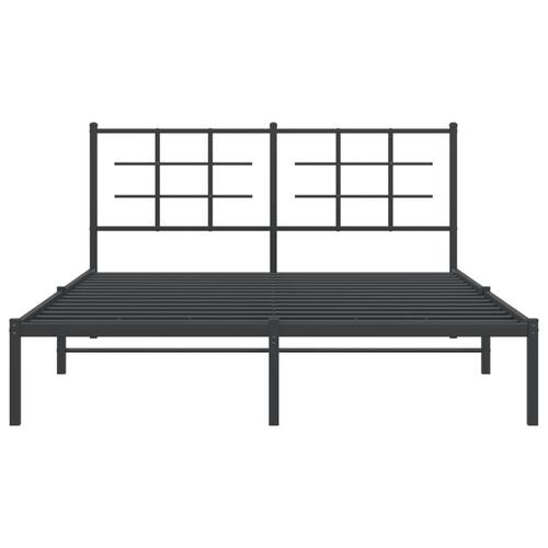 Sengeramme med sengegavl 150x200 cm metal sort