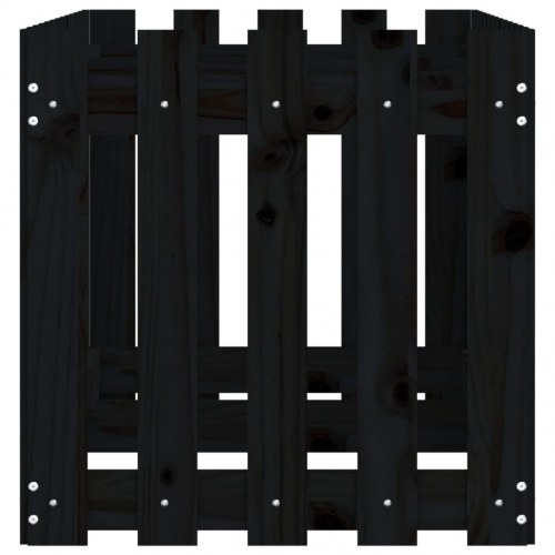 Højbed med stakitdesign 150x50x50 cm massivt fyrretræ sort