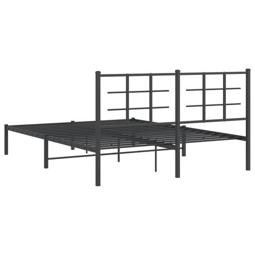 Sengeramme med sengegavl 150x200 cm metal sort
