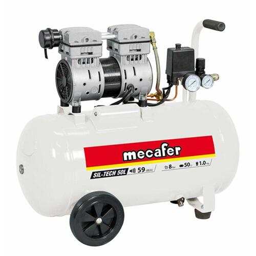 Luftkompressor MECAFER 425523 Vandret Stille 8 bar 24 L